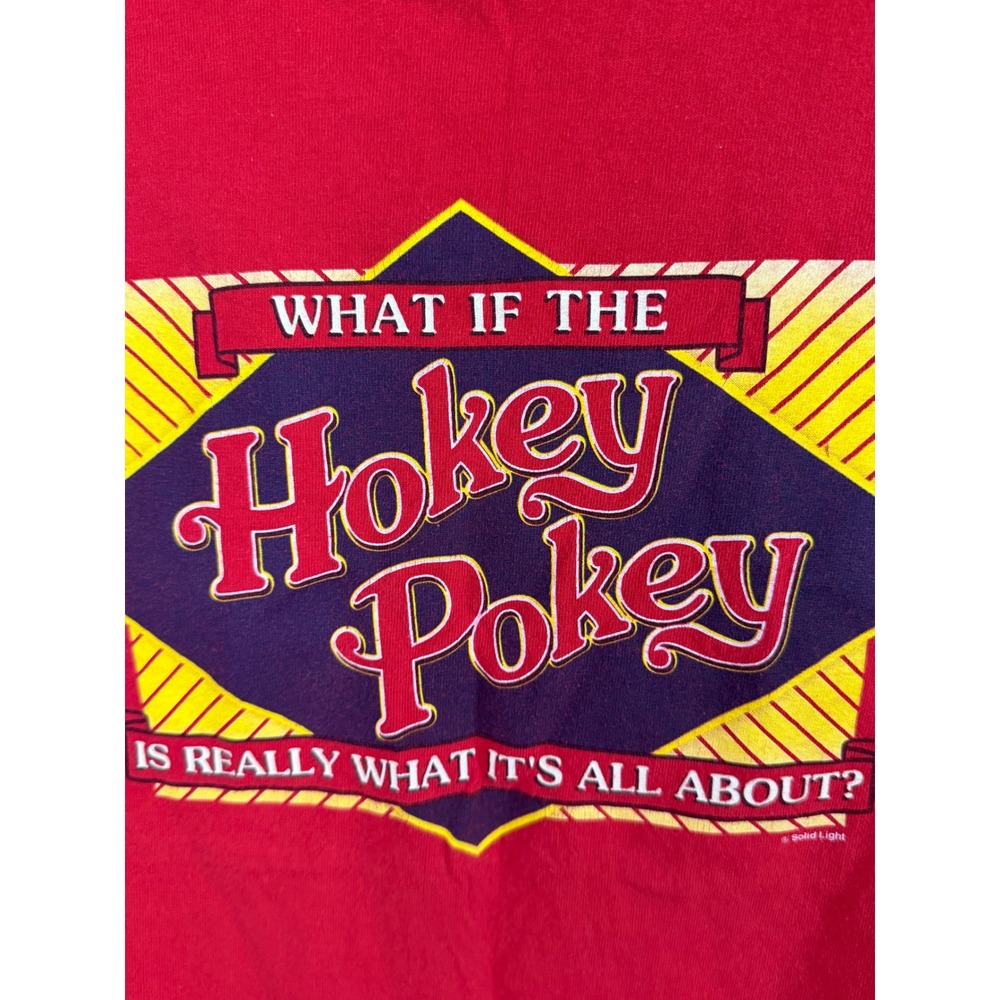 Alstyle Hokey Pokey Graphic‎ T-Shirt Mens Medium Red Short Sleeve Cotton Tee